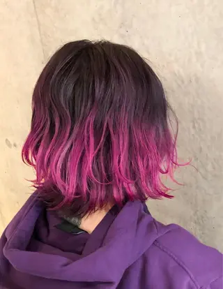 ミディアム カラー 藤原 ちひろのヘアスタイル