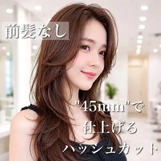 セミロング カラー ブリーチ縮毛矯正飛我 韓国ヘア🫧のヘアスタイル