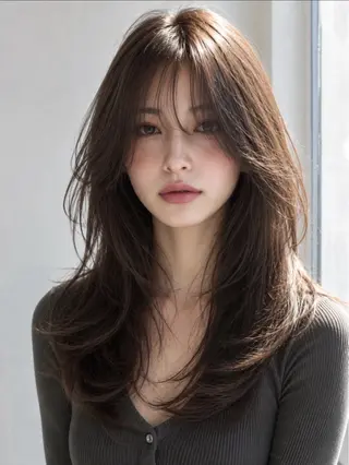 ロング カラー 韓国×艶ハイトーンが かわいい✨️リオ🍒のヘアスタイル