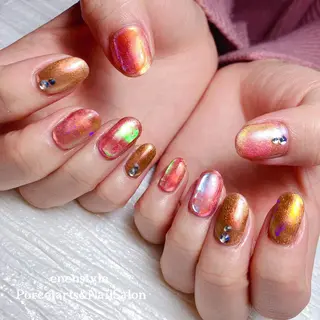 ミディアム ネイル 🐾enen style 🐾のネイルデザイン