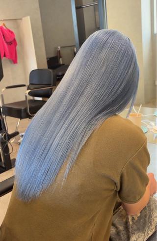 ロング カラー 💖ブリーチ縮毛矯正 髪質改善💖ケンシンのヘアスタイル