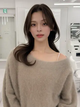 セミロング カラー ヘアアレンジ 顔周り&ミディアム 特化/池袋/kokiのヘアスタイル