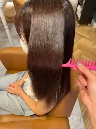 ロング 髪質改善縮毛矯正 ボブレイヤーRINAのヘアスタイル