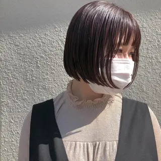 ショート ボブ♡柔らかいカラー 實松栞理のヘアスタイル