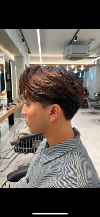 ショート パーマ メンズ 透明感カラー 💋🩷りなのヘアスタイル