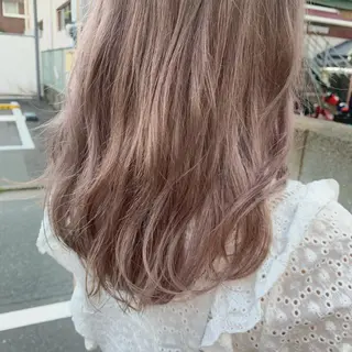 セミロング カラー ハブヘアー ハブヘアーのヘアスタイル