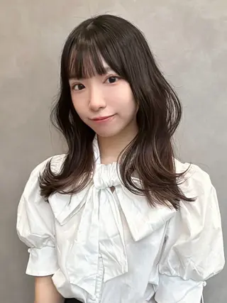 セミロング 暗色カラー/レイヤー 🩶KAITOのヘアスタイル