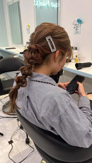 ミディアム ヘアアレンジ 愛されカラー🩷 はるなのヘアスタイル