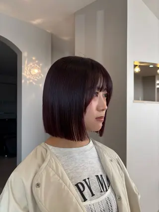 ショート カラー ボブ/顔周りレイヤー 🎀momoka🎀のヘアスタイル