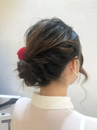 セミロング ヘアアレンジ 縮毛矯正/髪質改善/ 艶髪ササキナツミのヘアスタイル