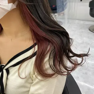 セミロング カラー ヘアアレンジ mai🍑暖色カラー /レイヤー💖のヘアスタイル