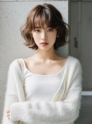 ミディアム ウルフカット 811 大阪梅田 ウルフのヘアスタイル