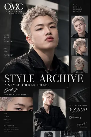 ショート カラー メンズ 🙀とーまぴ🌟渋谷 ハイトーンカラー🩵のヘアスタイル