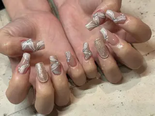 ネイル 韓国/ワンホン/長さ 出しつけ放題🎀のネイルデザイン