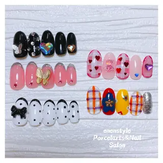 ミディアム ネイル 🐾enen style 🐾のネイルデザイン