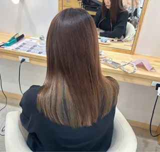 セミロング カラー 淡い暖色カラー🩰 girly ♡ ノアのヘアスタイル