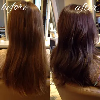 ショート ミディアム セミロング ロング カラー 【体験】韓国 メイク&ヘア天神のヘアスタイル