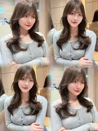 ミディアム カラー 大宮レイヤーカット ハッシュ　柏崎颯刀のヘアスタイル