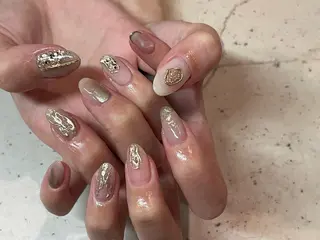 ネイル 韓国/ワンホン/長さ 出しつけ放題🎀のネイルデザイン