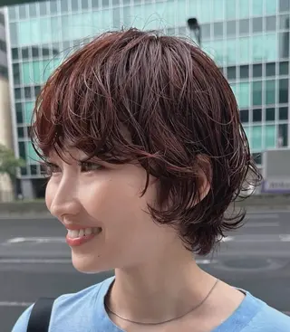 ショート パーマ 竹本 優莉那のヘアスタイル