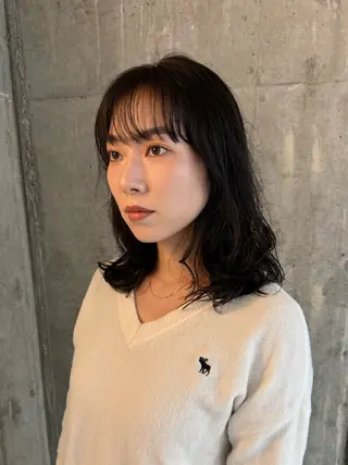 ミディアム パーマ KAWAHARA YUKIのヘアスタイル