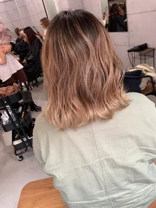 ミディアム カラー ネイル キッズ カラー特化サロン茶屋 町Furukuboのヘアスタイル