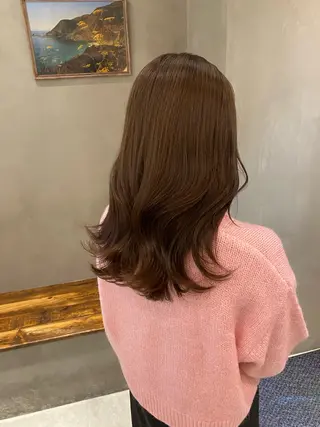 セミロング 新宿/顔周りカット +レイヤー=しずく♩のヘアスタイル