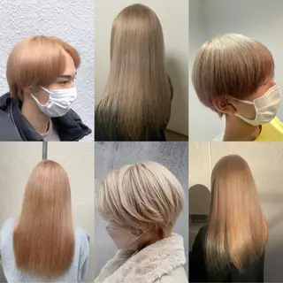 ミディアム カラー メンズ 🧸赤み消し🐾 ラベンダ/ミルクティのヘアスタイル