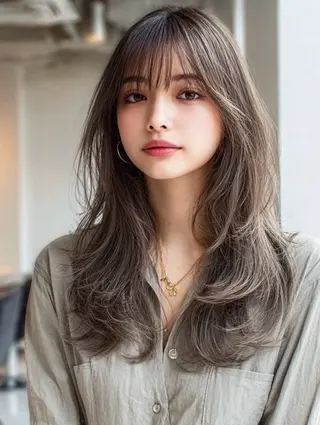 セミロング 絶対綺麗な暖色カラー 🎯あります✨増渕✨のヘアスタイル