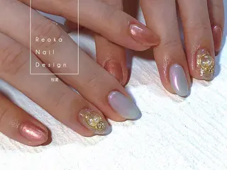 セミロング ネイル Blowe ニュアンスのネイルデザイン