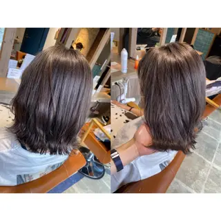 カラー 🩵盛れる顔周り/ 艶カラーemi🩵のヘアスタイル