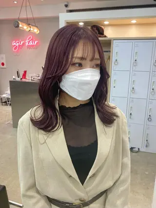 ミディアム カラー ヘアアレンジ 小顔カット/艶 カラー特化♡MIHOのヘアスタイル