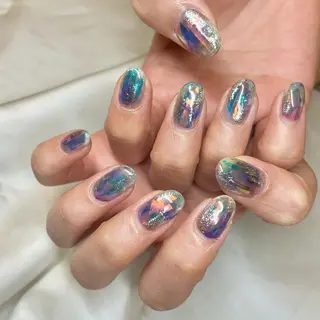 ミディアム カラー パーマ ヘアアレンジ メンズ キッズ ネイル マツエク・マツパ アイブロウ el. by Aoのネイルデザイン