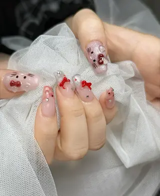 ロング カラー 波 なみのネイルデザイン