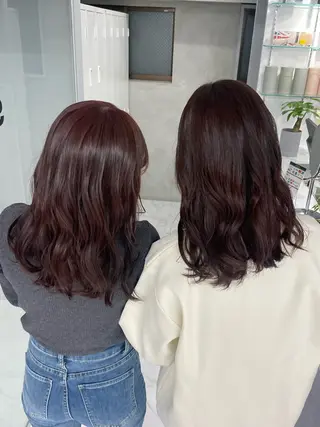 ミディアム カラー yuzuna ハイトーン 天神のヘアスタイル
