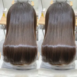 セミロング 髪質改善✨艶髪カラー 縮毛矯正✨有田仁志のヘアスタイル