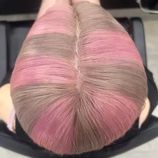 ミディアム カラー レン🎨ハイトーン× エクステ🎨渋谷のヘアスタイル