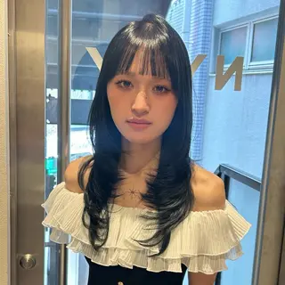 ロング レイヤー🎀透明感 カラー|ワンホンのヘアスタイル