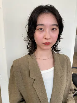 セミロング パーマ LUVISM新潟🎀 透明感カラー/ミユのヘアスタイル