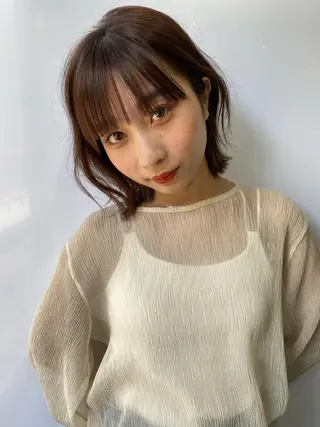 ミディアム カラー Pia ツボイ ケイタのヘアスタイル