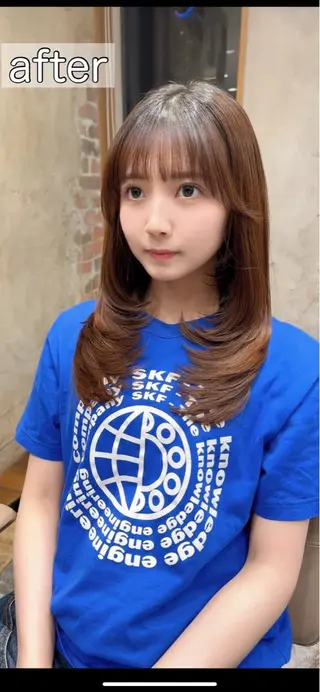 ロング 銀座/レイヤー 顔周りカット溝手優太のヘアスタイル