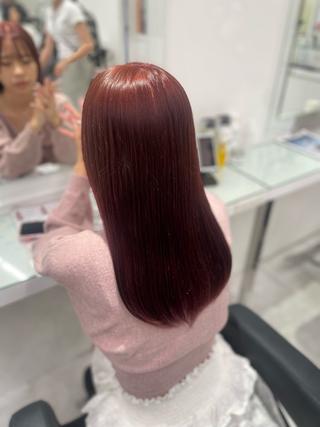 セミロング カラー トレンド暖色ヘア🍒 miu🍒のヘアスタイル