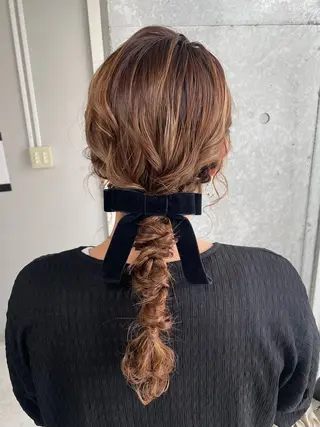 セミロング ヘアアレンジ メンズモテパーマ💙 fuwaのヘアスタイル