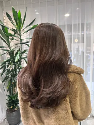 セミロング カラー 🤎オリーブカラー× パーマ特化💫森口のヘアスタイル