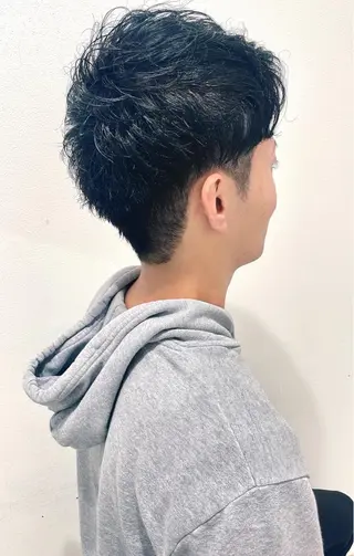 ショート パーマ メンズ 美谷添(ミヤゾエ) まどか大人ヘアサロンのヘアスタイル