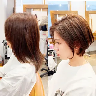ショート カラー 👑銀座ショート/ 絶壁補正/金子涼👑のヘアスタイル