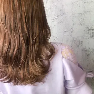 ロング カラー 小顔レイヤー/ ベージュ🤍Rieのヘアスタイル