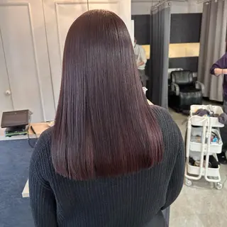 セミロング カラー 【渋谷で人気】艶髪× 髪質改善/ツヤカラーのヘアスタイル