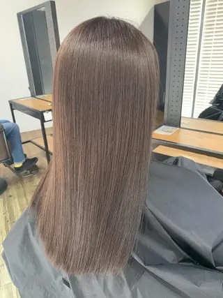 ロング ミルクティーベージュ ブリーチ 店長 清水のヘアスタイル