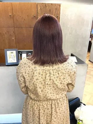 ミディアム カラー ena/ブリーチなし 透明感・レイヤー🎀のヘアスタイル
